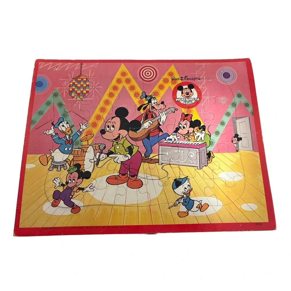Vintage Walt Disney's Mickey Mouse Club Puzzles by JAYMAR Parade Band Retro 60's